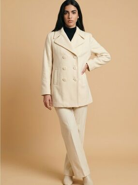 Unlisted Cream Double-Breasted Peacoat